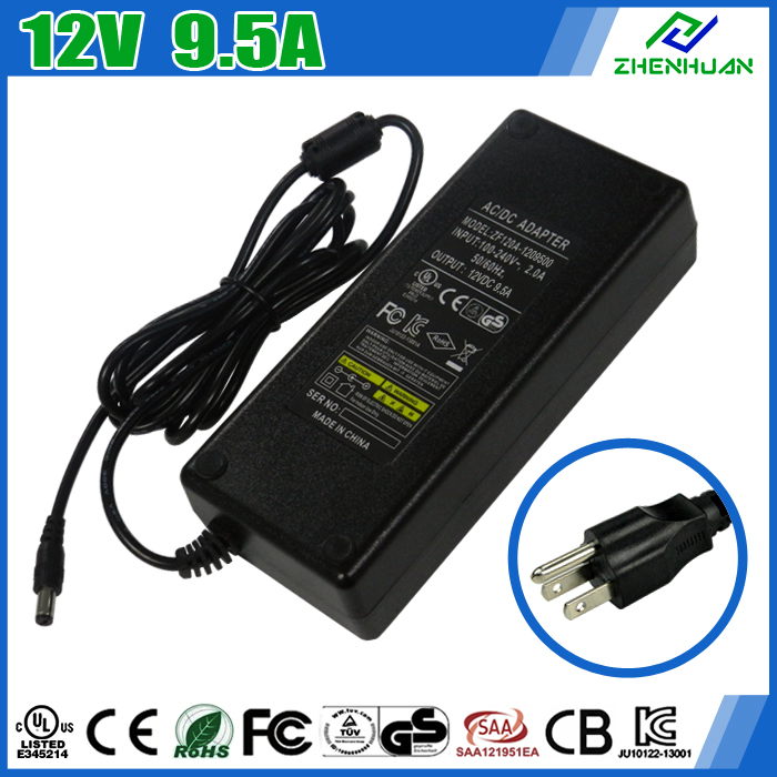 114W Desktop Type AC DC Power Adapter 12V 9.5A
